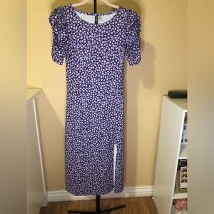 H&M ruffle sleeves with side slit Midi Dress